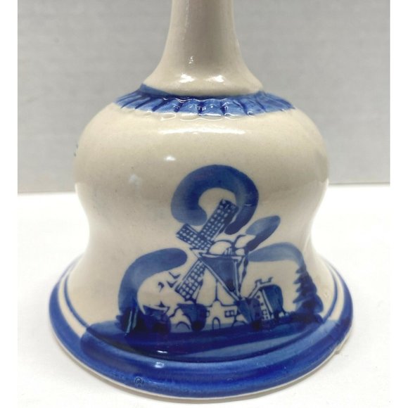 Dutch Windmill Dinner Bell Holland Hand Painted Vintage Japan 4.5" Tall - Picture 6 of 11